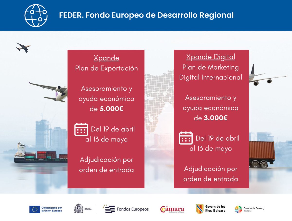 ¿Ya has presentado tu candidatura para los 5️⃣ nuevos programas de ayudas que #CambraMallorca ha diseñado para fomentar la internacionalización, la sostenibilidad, la digitalización y la innovación de la #Pymes? 🚀

¿Te apuntas? 👉 cambramallorca.com/ayudas

#EuropaSeSiente