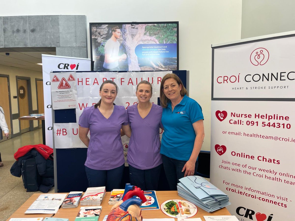 It's #HeartFailureAwareness Week, and Croí nurses joined staff at #UHG yesterday morning to raise awareness and advise patients, visitors, and staff on the symptoms of heart failure.

#BumpUpthePump #DetectTheUndetected #HFAwareness #25in25