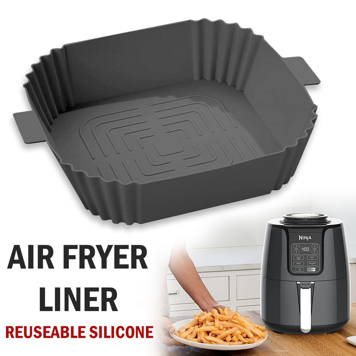 do you need an new air fryer pan for those french fries? check this one out at www.kitchen kitandkaboodle.com #kitchenware #kitchen #kitchendecor #tableware #cookware #kitchentools #kitchenutensils #kitchenappliances #dinnerware #knife #kitchenaccessories