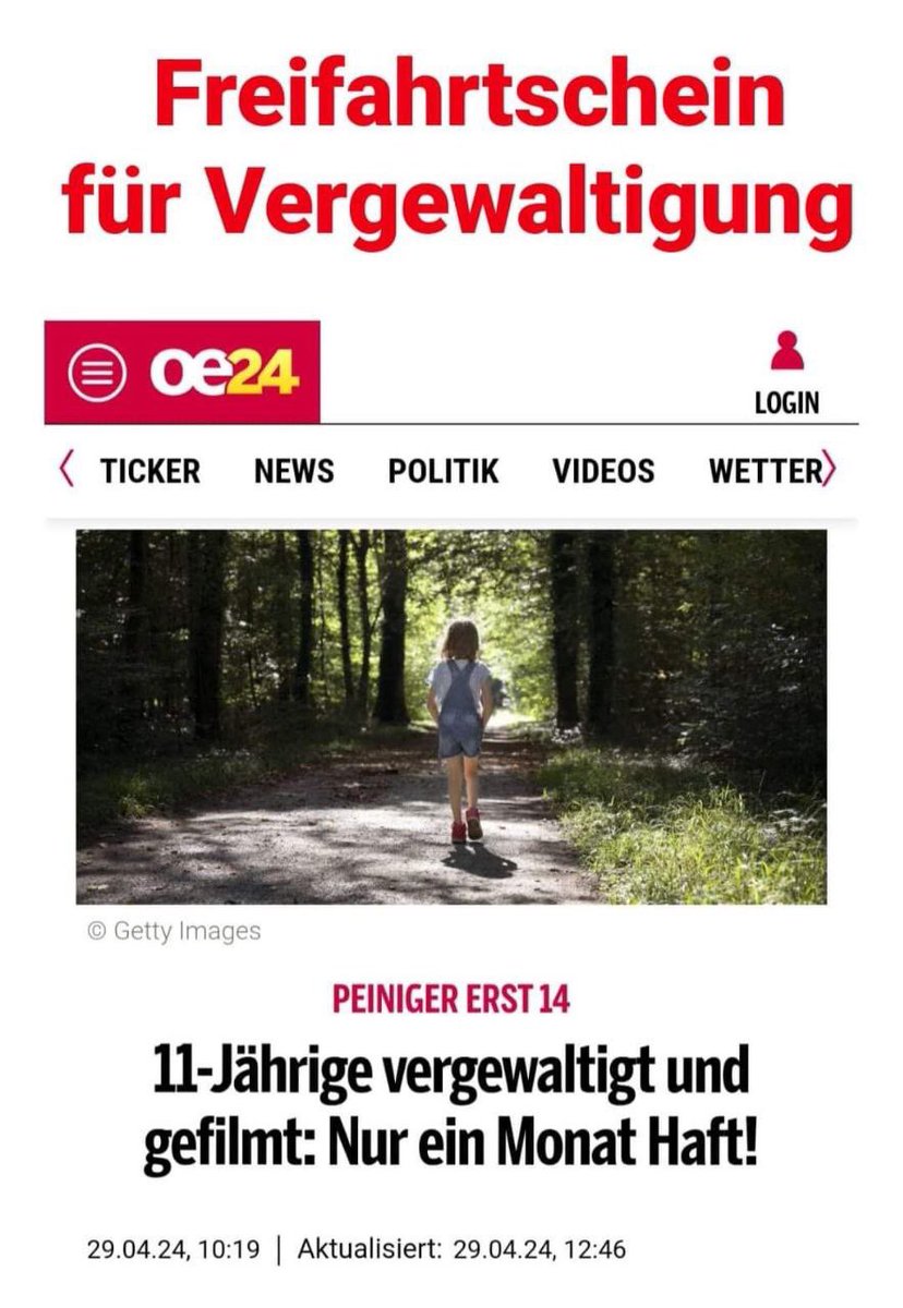 😡Vergewaltigung plus Filmen der Tat macht insgesamt 1 Monat Gefängnis.