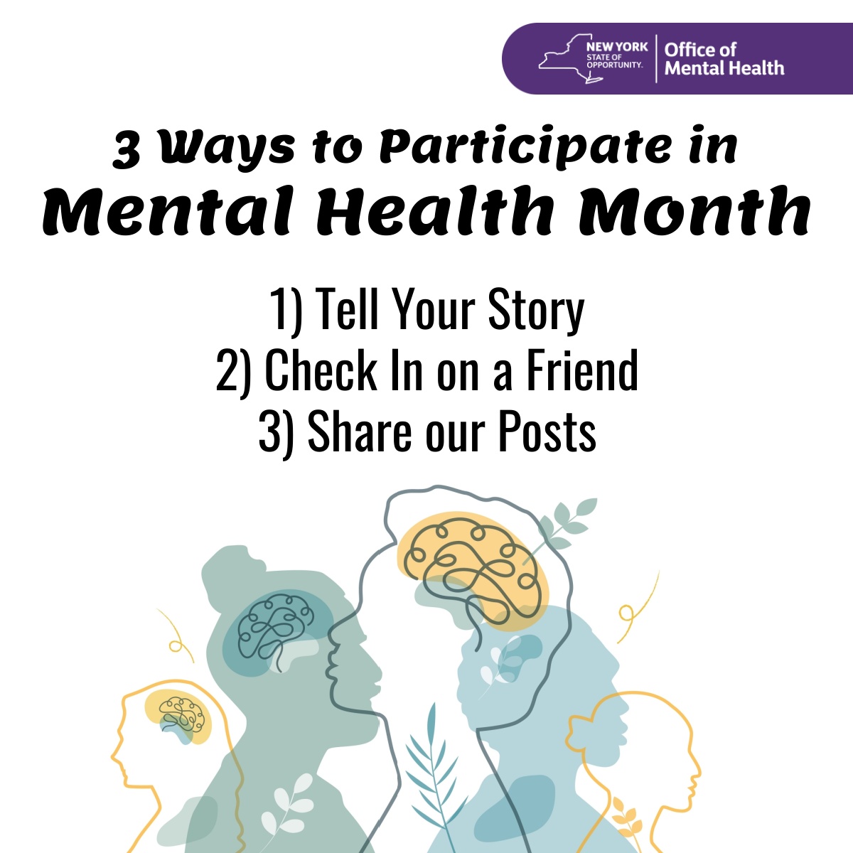 May is #MentalHealthMonth!

It's easy to get involved. We'll be sharing #wellnesstips, resources and inspirational videos all month long. Share them to your page and spread the word that #Mentalhealth IS HEALTH!