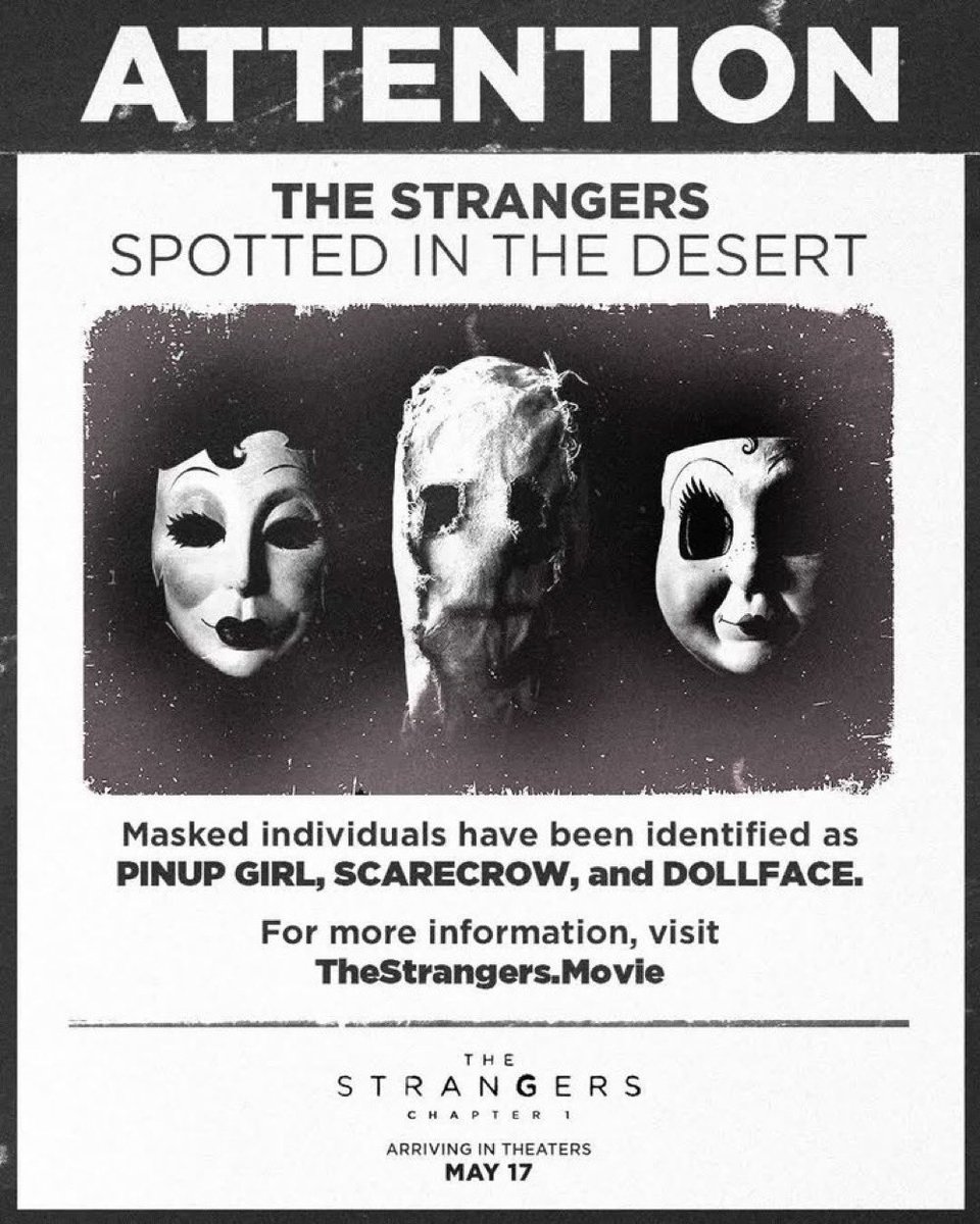 A new poster for #TheStrangers has been released

 #TheStrangersChapter1