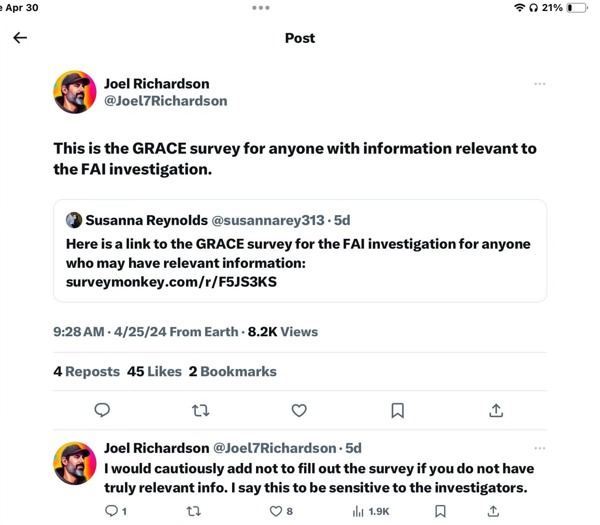 It is clear at this point in history that @Joel7Richardson would prefer to talk about #ihopkc over @fairworldwide scandals. I am not sure how discouraging “not relevant info.” is truly helpful or “sensitive” to the investigation of this organization.
-
#mikebickle @susannarey313