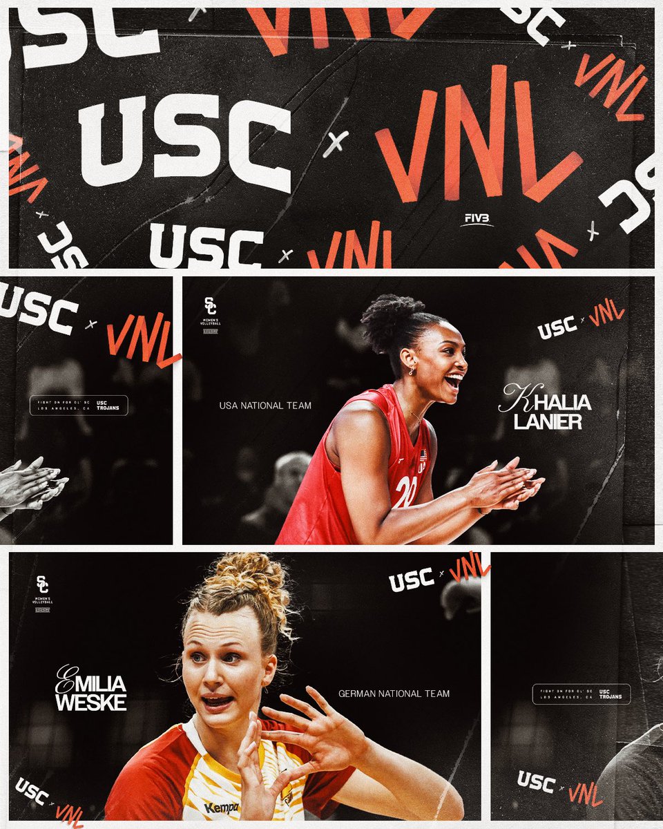 Trojans on VNL rosters: Congrats to Khalia Lanier for making the 30-person @usavolleyball roster for the Volleyball Nations League and for Emilia Weske making the 30-person roster for Germany!