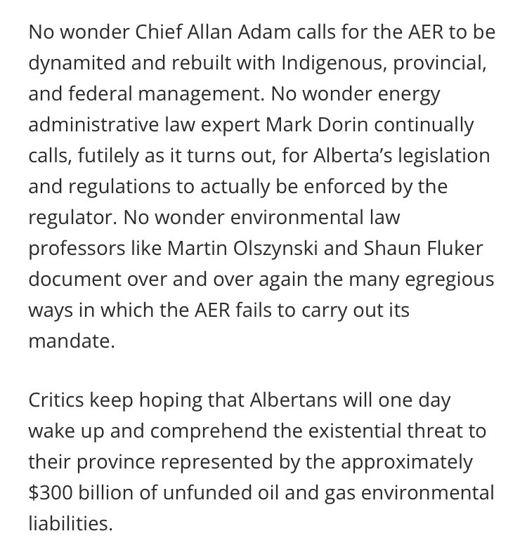 No wonder! New Alberta Energy Regulator board of director appointments will likely ensure you, not oil & gas, will eventually pick up a cleanup tab only industry can afford and is legally responsible for.