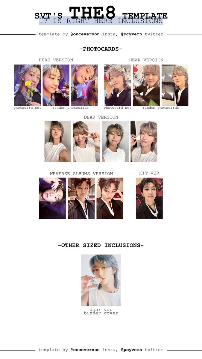 pcyvern's tweet photo. individual member templates for seventeen best album 17 is right here for the8, mingyu, and dk with all photocards from all versions plus dear ver binder!

other members at this link: https://t.co/CqhH7OekeD

세븐틴 포카 앨범 캐럿 위버스 키트 디에잇 민규 도겸 https://t.co/zUTi5Oqs53