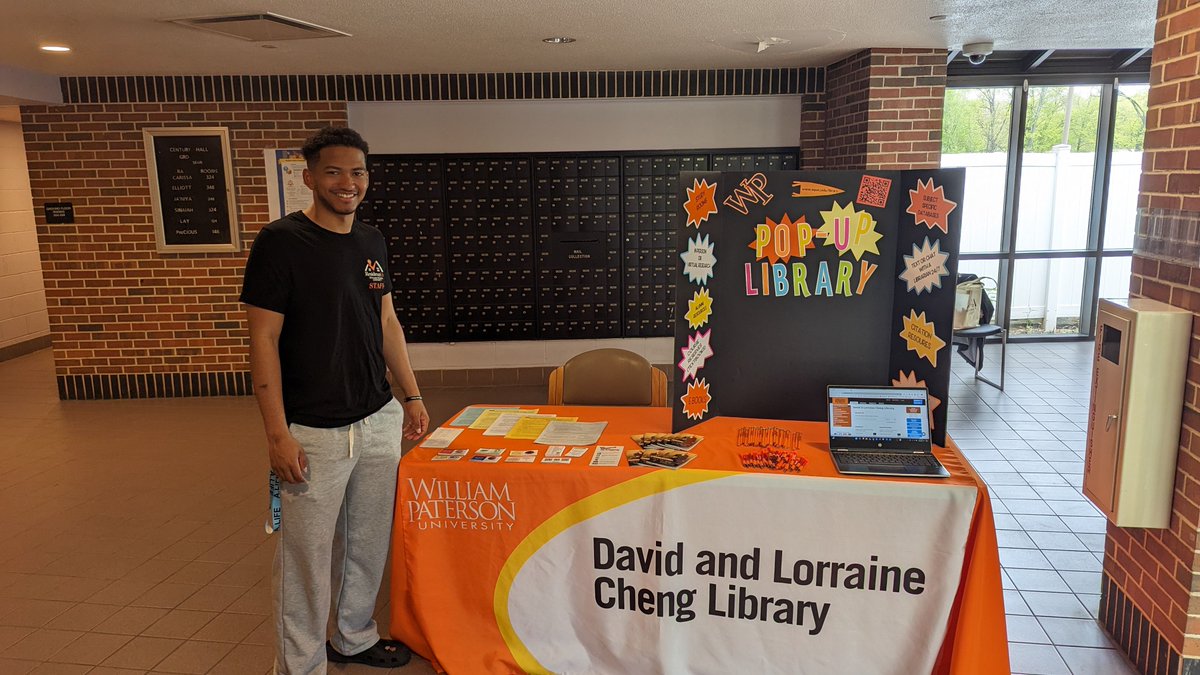 Pop-up library is back in the dorms! Find us today (4/30) in Century Hall 12:30-1:30pm. Free giveaways.

#wpunj
#twillyp
#wpreslife