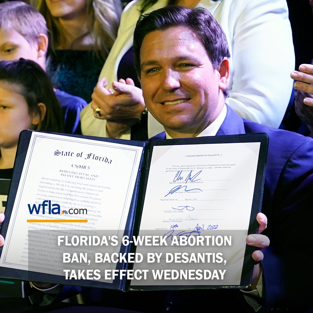 ABORTION BAN TAKES EFFECT: Reproductive health advocates across the southeastern U.S. are bracing for a major change to Florida's abortion laws. Here's what you need to know: bit.ly/3JFUaA5