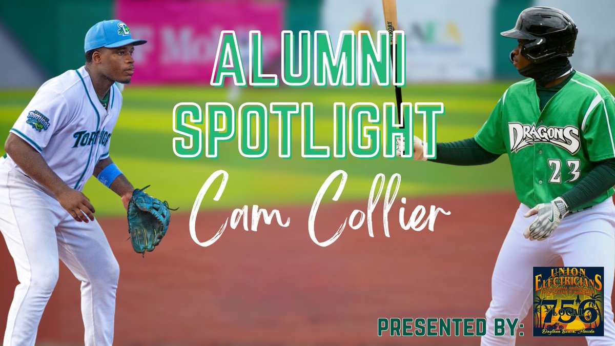 In our first Alumni Spotlight of 2024 presented by @IBEW Local 756, we highlight 2023 Tortuga Cam Collier. In just 19 games for High-A Dayton, Collier is slashing .296/.318/.617 and leads the Midwest League in home runs (7), RBI (25), and extra-base hits (12)!