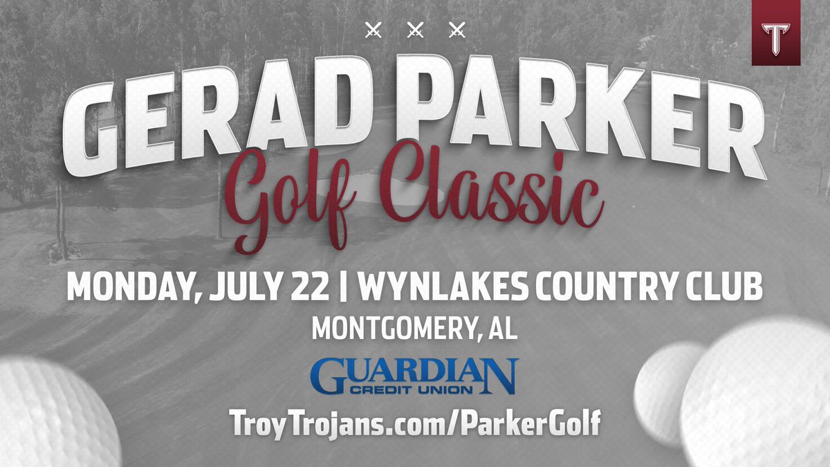 Registration is open for the Inaugural Gerad Parker Golf Classic at Wynlakes, presented by Guardian Credit Union. 🎟️ - TroyTrojans.com/ParkerGolf 📰 - gotroy.us/i3p #BattleReady | #OneTROY ⚔️🏈