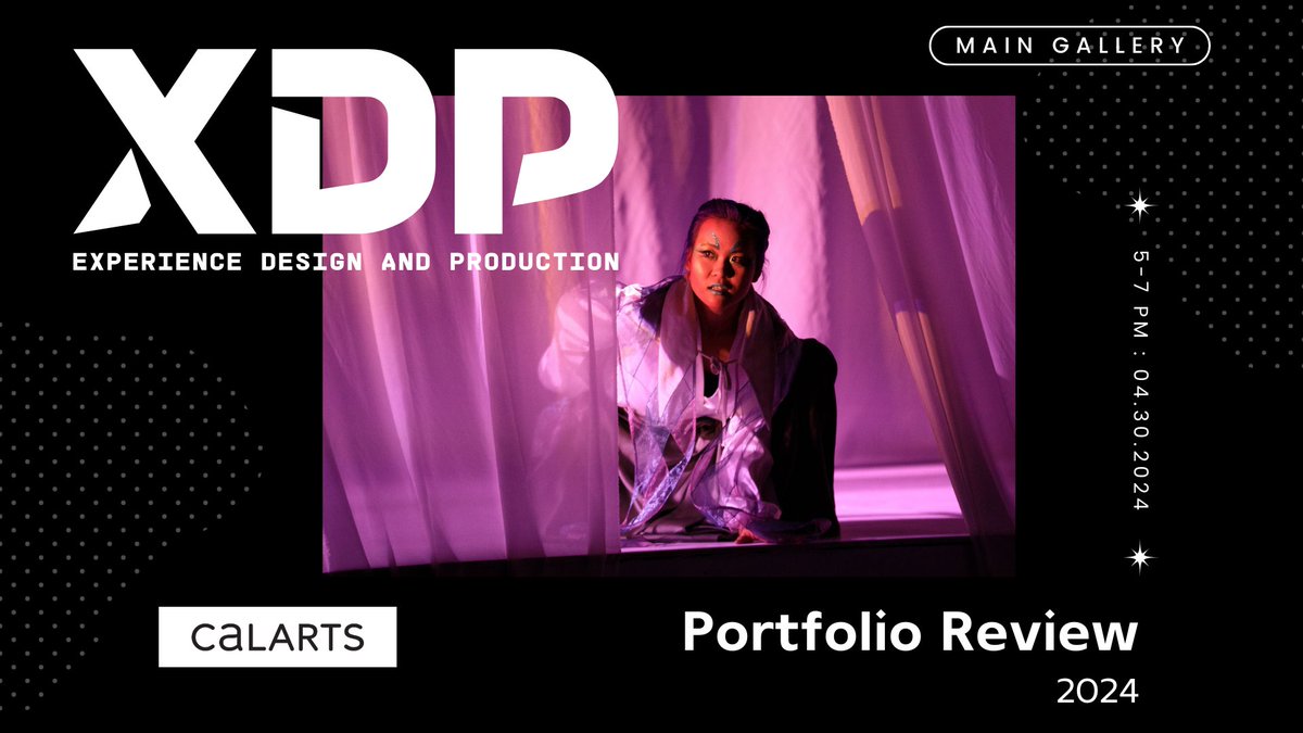 Join us for the 2024 #calartstheater Experience Design and Production (XDP) Portfolio Review Tuesday, April 30 from 5-7pm in the <a href="/CalArts/">CalArts</a> Main Gallery. Featuring the extraordinary work of our student artists, designers, and technicians! calarts.edu/about/news-and…