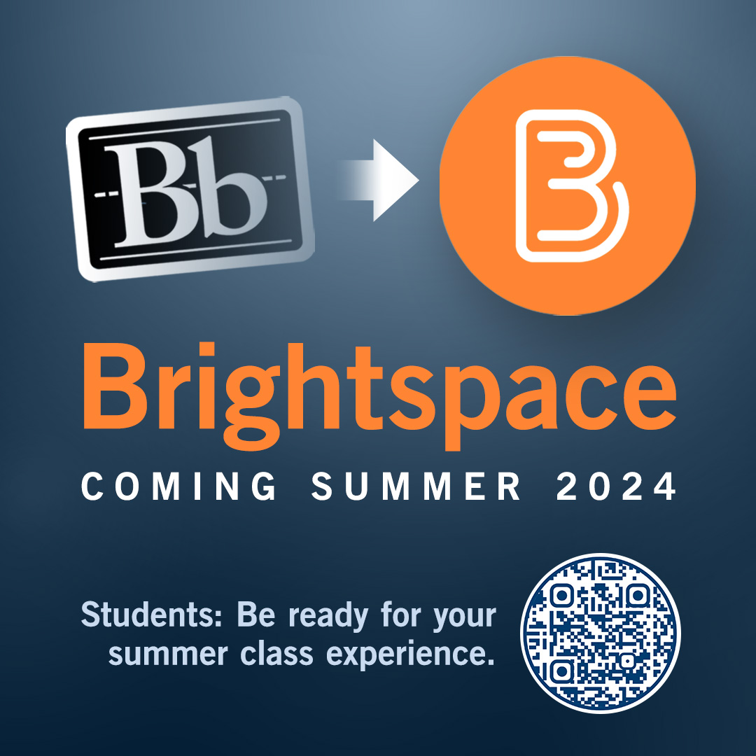 Students: Say goodbye to Blackboard … and hello to Brightspace! Beginning in Summer 2024, Brightspace will replace Blackboard. 

ow.ly/Vnse50RsJB7