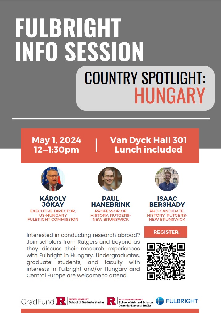 US @FulbrightPrgrm Workshop @RutgersSPAA Apr 30 spaa.newark.rutgers.edu/event/scholar-… #Fulbright Info Session @RutgersSAS May 1: Paul Hanebrink '97 & Isaac Bershady '21 will discuss their research experiences in conversation w/ ED @jokaykaroly europe.rutgers.edu/news-and-event…