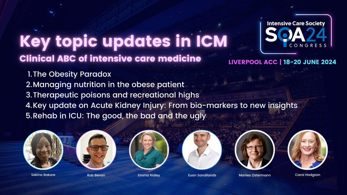 We’ve got some key topic updates coming your way at #SOA24 this year! We’ll be covering the obesity paradox, nutrition, clinical toxicology, AKI and the good the bad and the ugly of rehab in ICU. Book your spot at ics.ac.uk/soa