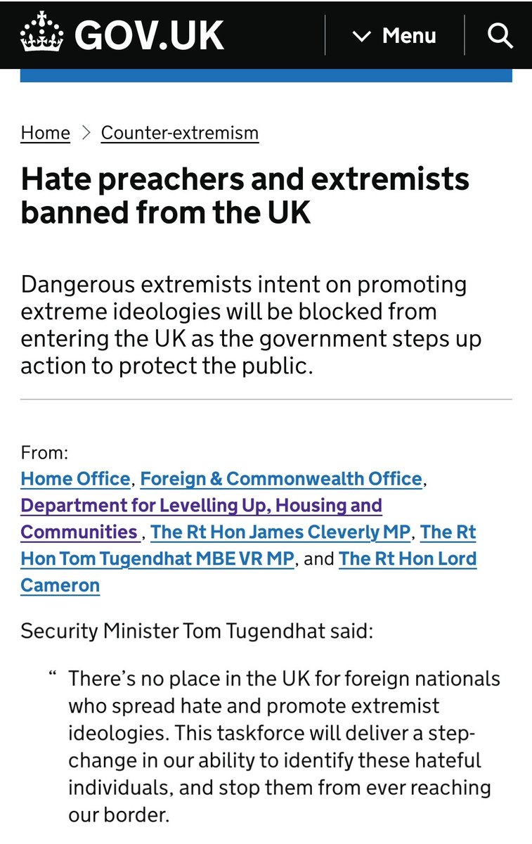 A cynic might think it's not Islamics that they're concerned about but the radical Right...What methods are they using to determine this 'hate' whilst they shuttle hundreds of thousands of other foreigners in? gov.uk/government/new…