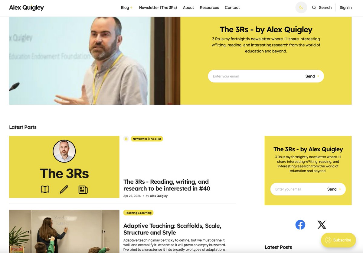 I am delighted to share my new website...

alexquigley.co.uk 

All my blogs, newsletters and resources are now in one place. You can sign up to access to my free resources, including lots of exclusive new resources.