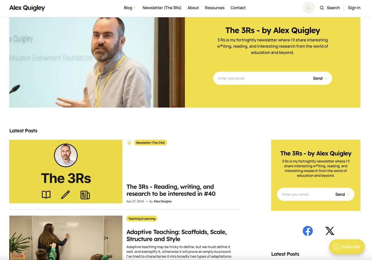 I am delighted to share my new website... alexquigley.co.uk All my blogs, newsletters and resources are now in one place. You can sign up to access to my free resources, including lots of exclusive new resources.