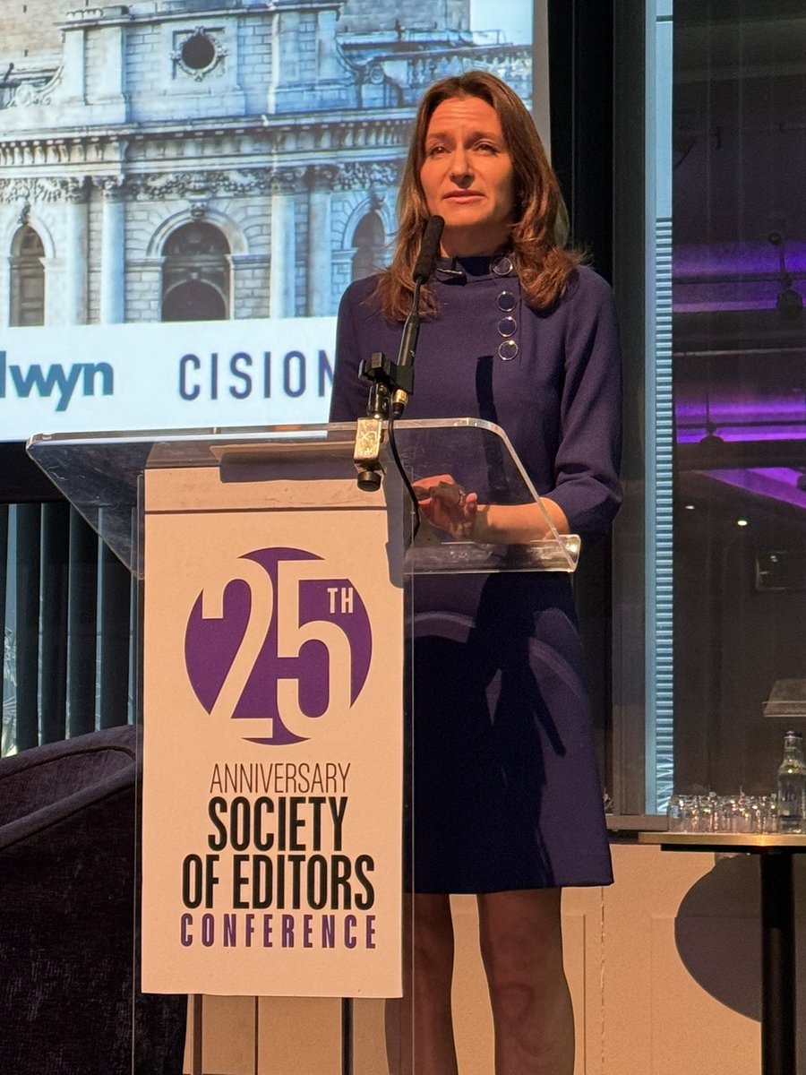 The Minister for Culture, Media & Sport @lucyfrazermp closing the @EditorsUK 25th conference. All about how the UK Government is on the side of #PressFreedom