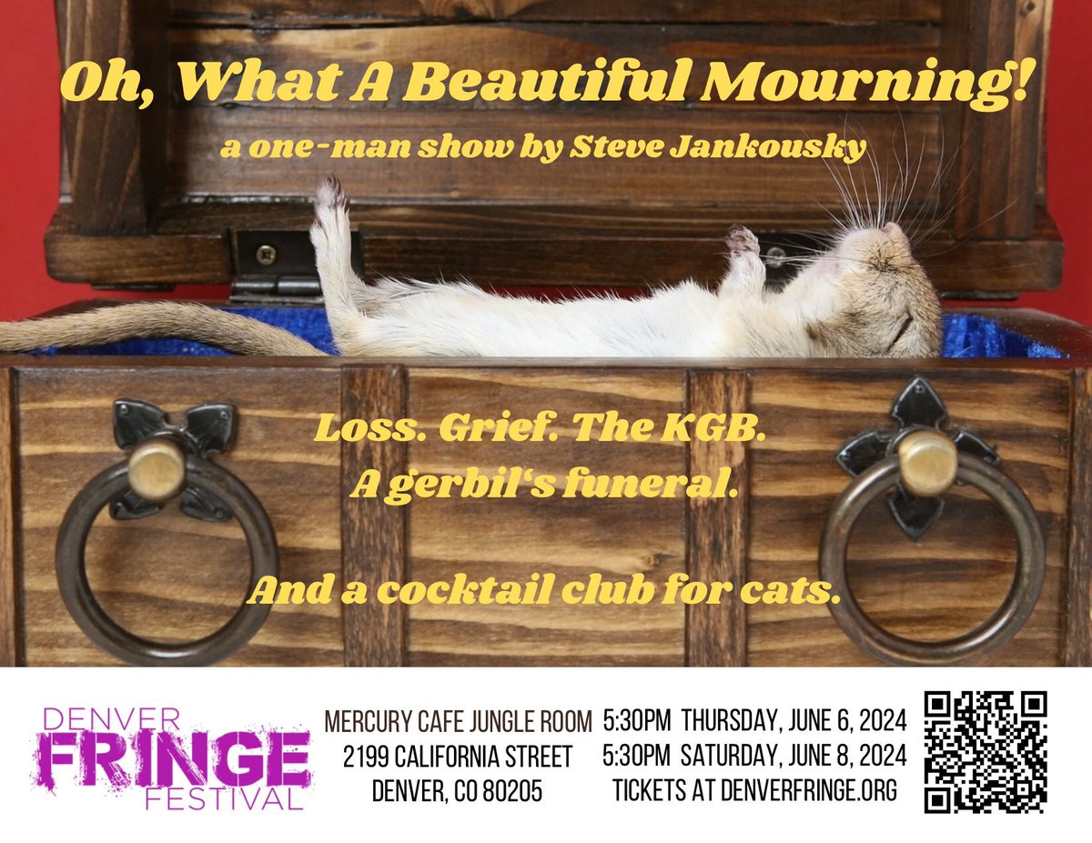 Big news, #Denver friends! I’m doing a show at the legendary <a href="/MercuryCafeCo/">Mercury Cafe Denver</a> as part of the <a href="/denfringe/">Denver Fringe Festival</a> Festival! I’d love to see your smiling faces irl.
Tickets on sale now! denverfringe.org/shows/oh-what-…