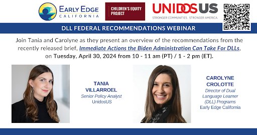 Join us in this panel discussion on Dual Language Learner (DLL) policy and learn about our recent report here: unidosus.org/publications/i…