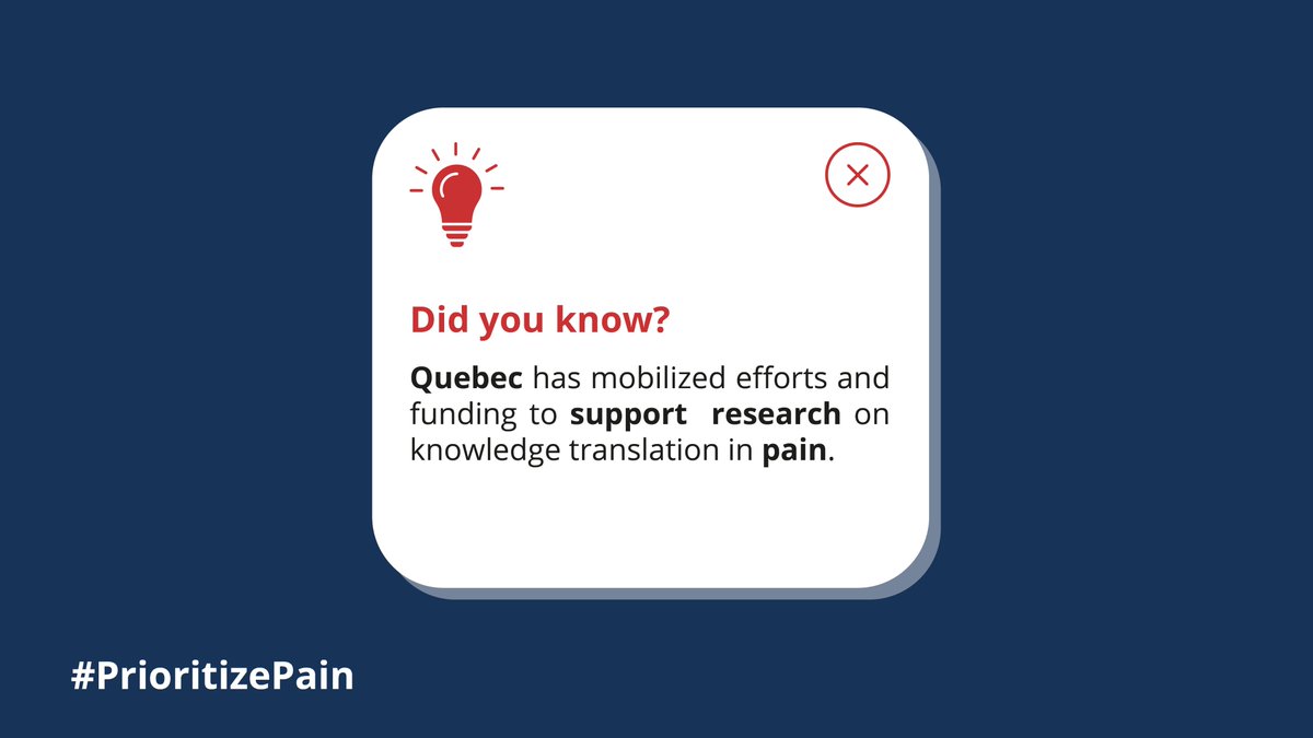 Did you know? Quebec took a proactive step to make #chronicpain education more accessible by establishing a Research Chair in Knowledge Translation in Pain. 👨‍⚕️👩‍⚕️ Join us in this mission. ✨ #PrioritizePain #KnowledgeTranslation @SQDouleur @cpn_rdc @aecrpain