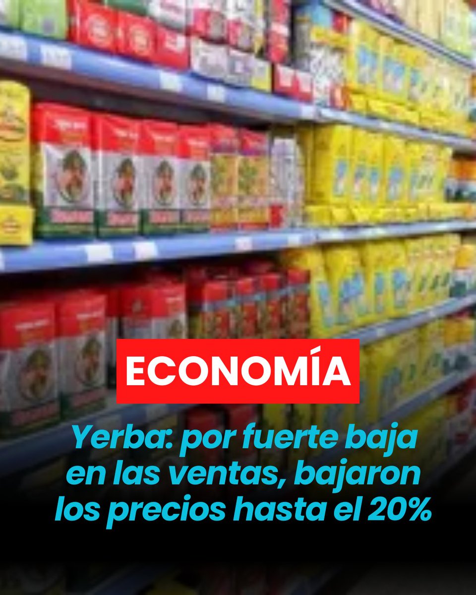 ⏩Por primera vez desde que comenzó el nuevo gobierno, las ventas de yerba mate en las góndolas de supermercados y almacenes cayeron casi 30% en marzo pasado. convoscorrientes.com.ar/10792-yerba-po…