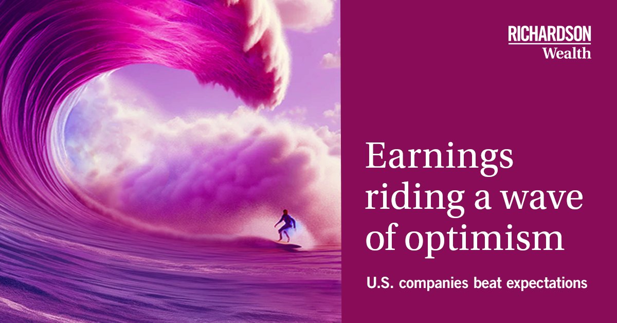 #MarketEthos: Earnings are riding a wave of optimism, so where do they go next? The U.S. earnings season is halfway through the Q1 season, and it has been good. But hard to say if it will be enough to maintain the gains of the past few quarters. richardsonwealth.com/insights/marke…