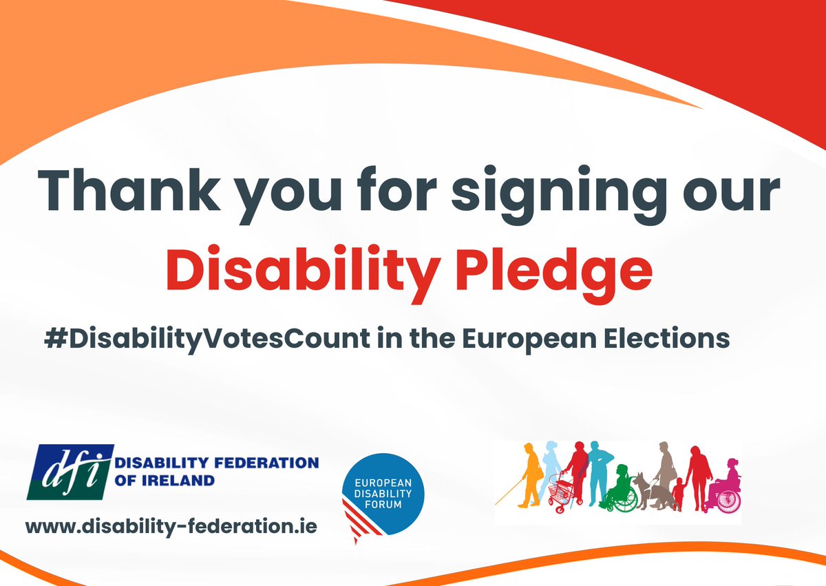 Thanks to @ClareDalyMEP for signing our #DisabilityPledge to make disability a priority at an EU level. We are asking all candidates to sign our pledge here disability-federation.ie/news/eu-electi…
