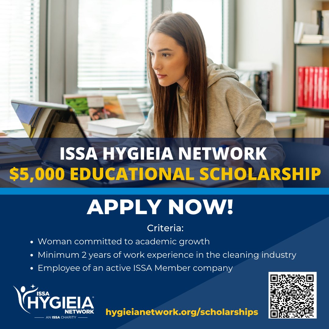 🚨 APPLICATIONS DUE TODAY 🚨 Apply today and let the ISSA Hygieia Network Scholarship be the catalyst for your educational aspirations. bit.ly/3Un25qR