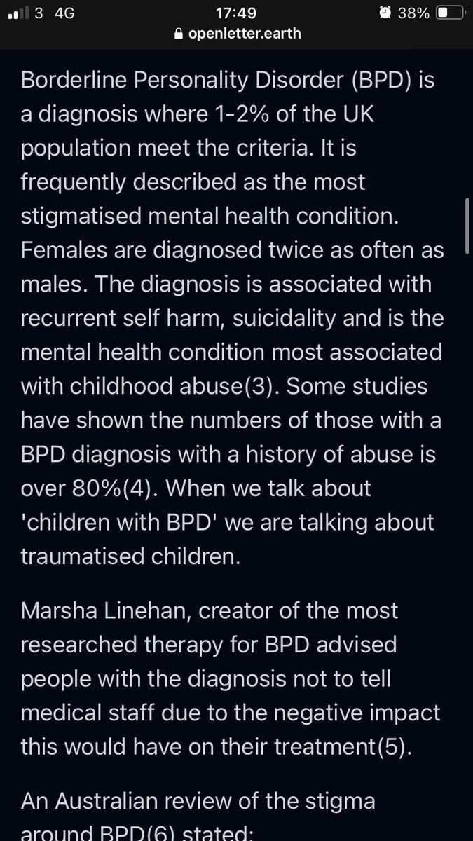 Please consider signing this open letter to help protect children from being diagnosed with BPD. One of if not the most stigmatised MH diagnosis around Please share ☀️ openletter.earth/children-shoul…