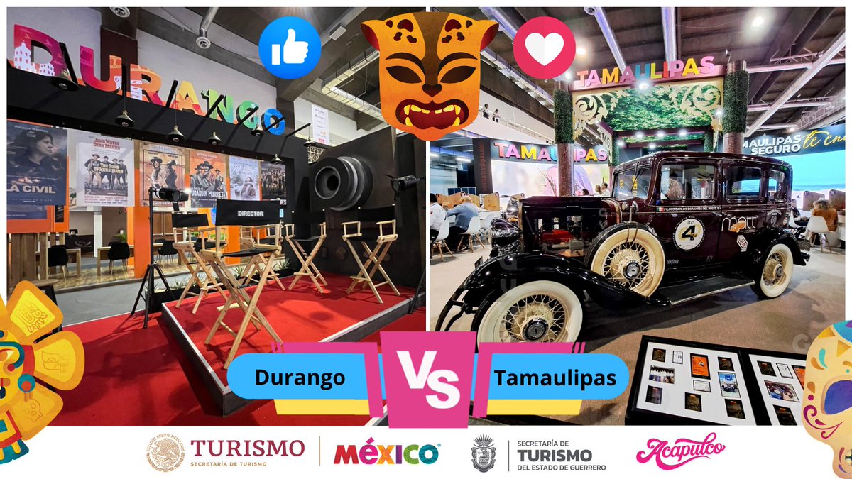 🏆 𝑶𝑪𝑻𝑨𝑽𝑶𝑺 𝑫𝑬 𝑭𝑰𝑵𝑨𝑳 🏆

Los ganadores de la primera ronda de la Primera Competencia Virtual de Stands de estados en el #TianguisTurístico2024 se enfrentan en esta sana dinámica. 

Hoy tenemos a #Tamaulipas (❤️) vs #Durango (👍)

Reacciona en bit.ly/3F5mzh0