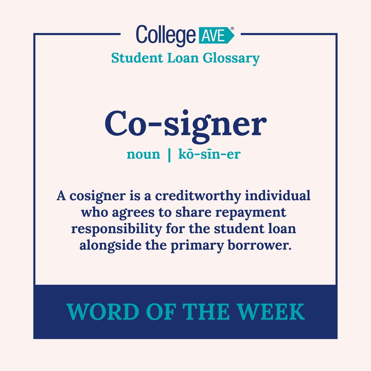 Did you know 97% of undergraduate loans require a cosigner? 📚Many students lack the necessary credit history or income qualifications to secure a loan independently. Click below to explore our glossary tool to help you understand financial terms! collegeave.link/glossary