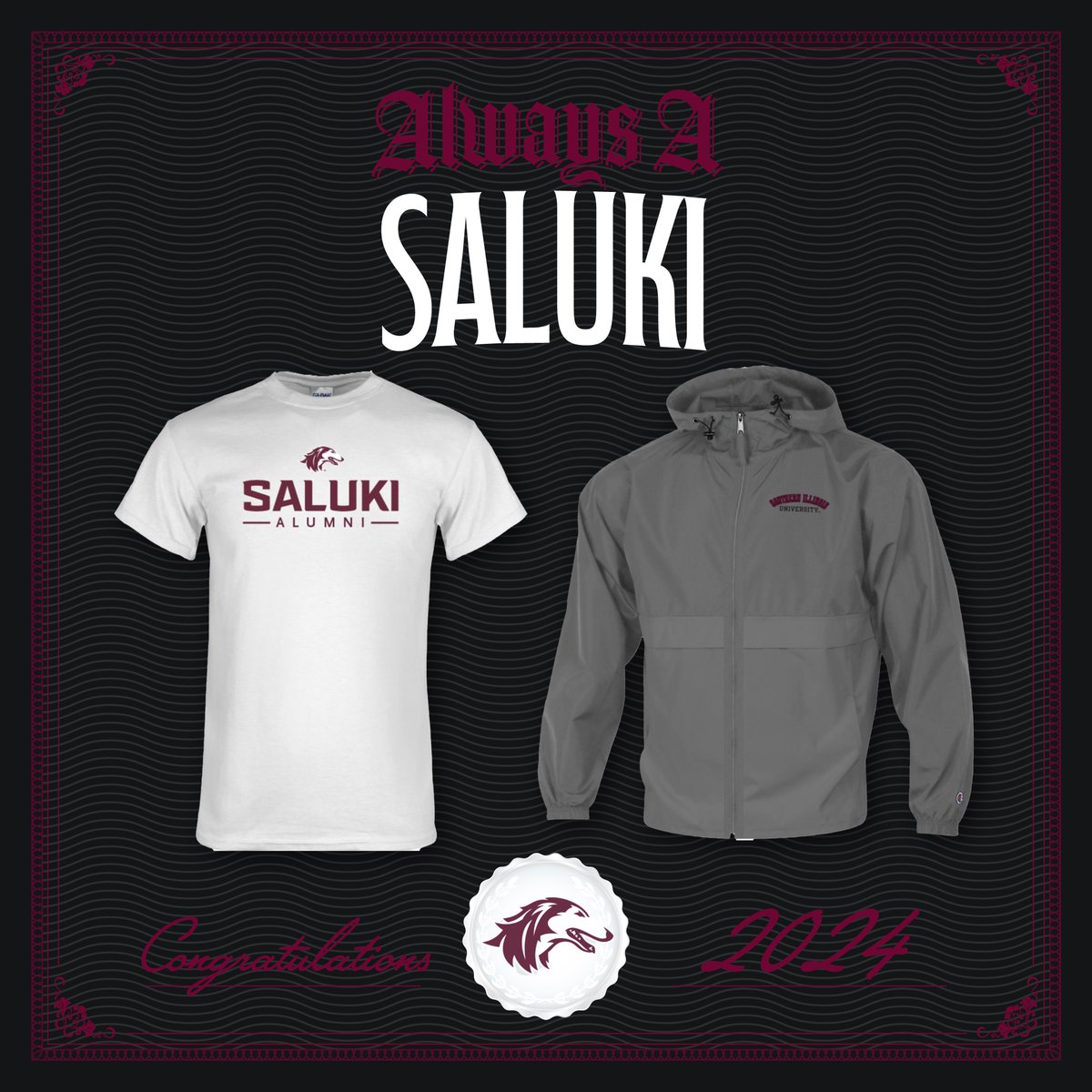 The best part about graduation? Getting to upgrade your @SIUC gear to say ALUMNI. Let them know that you’re a Saluki with the latest Alumni gear! 🎓 SalukiShop.com