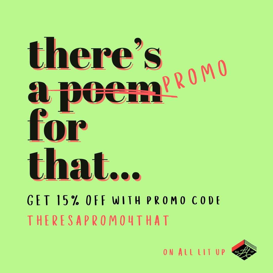 It's the final day to get 15% off #alupoemforthat poetry collections on All Lit Up (+ free shipping in Canada): 

alllitup.ca/national-poetr…

Use promo code THERESAPROMO4THAT at checkout