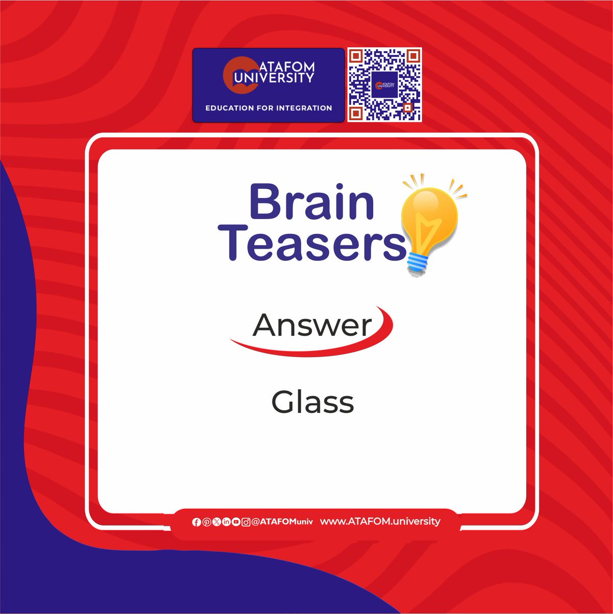 Exercise your mind with our latest brain teaser challenge!
Can you solve it? 
Test your wits and sharpen your cognitive skills with ATAFOM University. 

#BrainTeaser #MindChallenge #PuzzleFun #CriticalThinking #BrainGames #UniversityLife #ATAFOMonlinecampus #Learning #Education…
