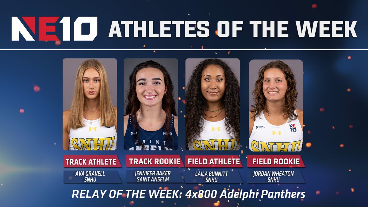 𝐃𝐈𝐈 𝐑𝐄𝐂𝐎𝐑𝐃 𝐆𝐎𝐄𝐒 𝐃𝐎𝐖𝐍

The <a href="/AUPanthers/">Adelphi University Athletics</a> women's 4x800 squad ran faster than any <a href="/NCAADII/">NCAA Division II</a> relay in history last week and headline the NE10's weekly honor roll. 

Full Report ➡️ tinyurl.com/3mbxzphh

#NE10EMBRACE I #NCAAD2
