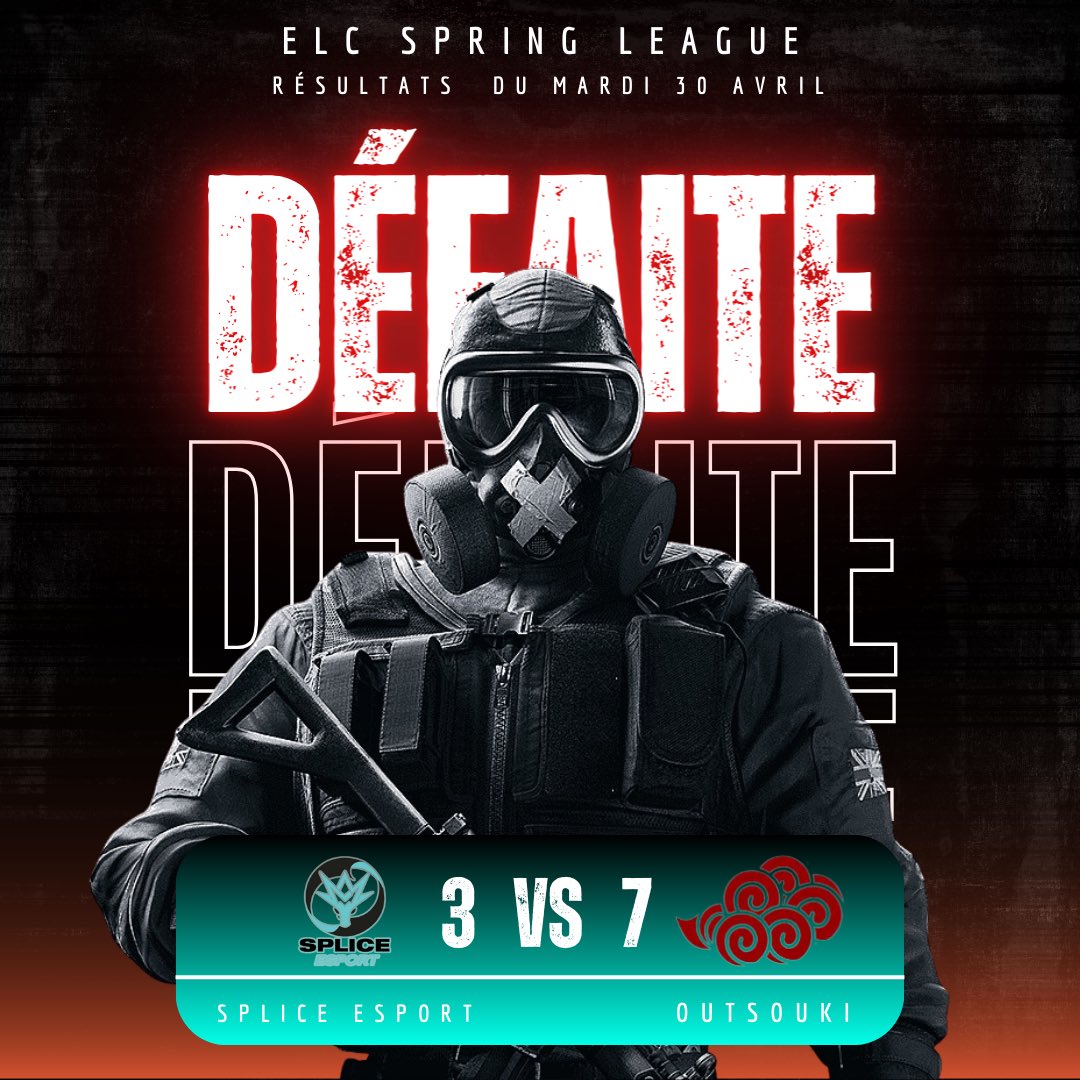 ELC Spring League 🏆

Défaite de nos Splice 3-7 🆚 Outsouki !

On y croit, GL pour la prochaine ! 🔥