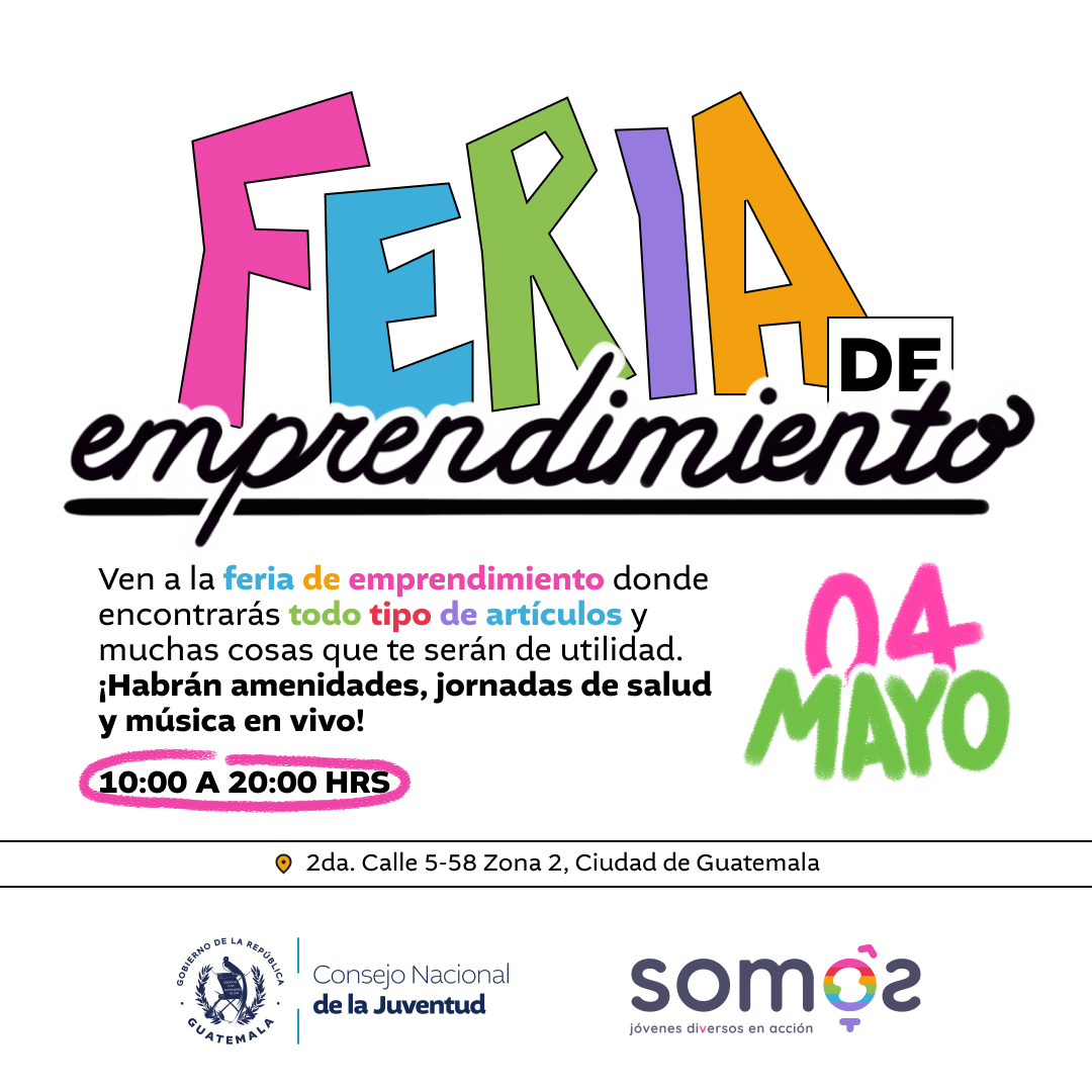 ¿Quieres transformar tus ideas en negocios exitosos? ¡No te pierdas la oportunidad de inspirarte, aprender y conectar con la Asociación Somos en su feria de emprendimiento este sábado 4 de mayo.