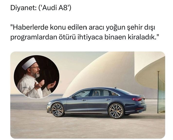 'Peygamber deveye binerdi' diye vaaz veren şahıs Audi A8 olmayınca şehir dışı yolculuk yapamıyor sanırım