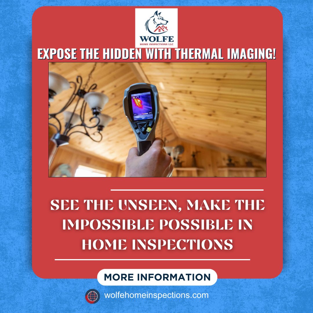 🌡️ Uncover what's hidden behind the walls with our advanced thermal imaging. Learn more at wolfehomeinspections.com! #ThermalImaging #HomeSafety