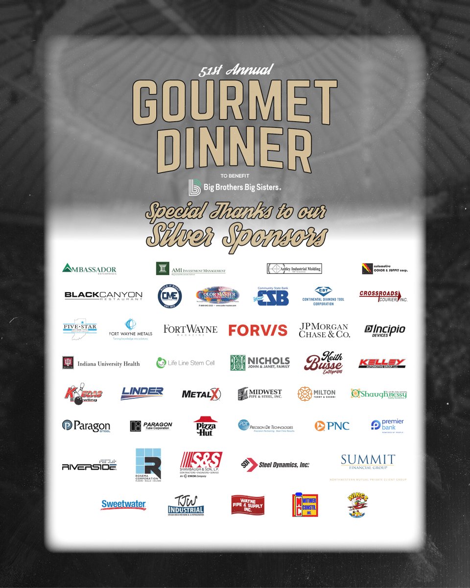 Thank you to our Silver Sponsors for their support during the 51st Annual Gourmet Dinner!

#BBBS #BBBSNEI #BeBig #GourmetDinner