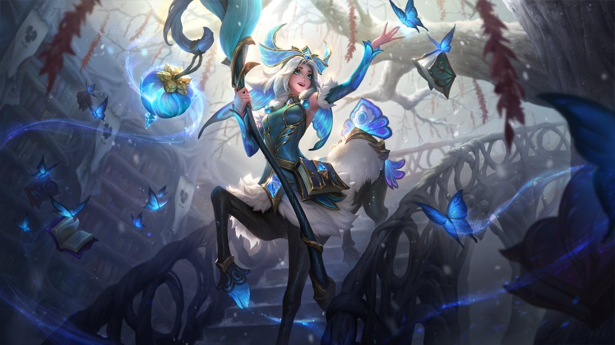 Riot games making Winter Wonderland Lillia adding butterfly wings and sell it for Faerie Court:  #faeriecourtlillia #lillia