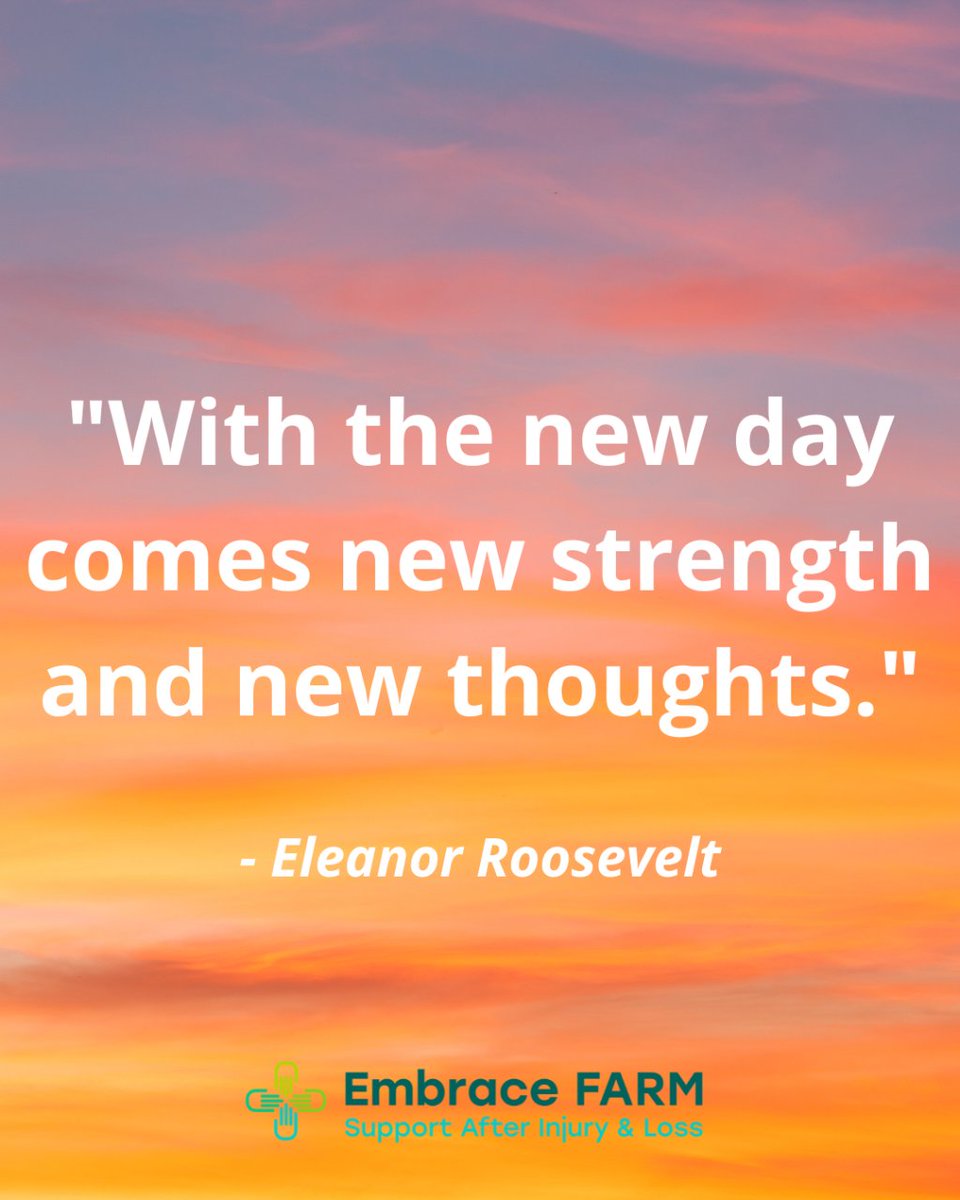 'With the new day comes new strength and new thoughts.' -Eleanor Roosevelt  The strength of our farm support network inspires us each day. We hope the transition from Spring to Summer gives you peaceful evening walks, vibrant sunsets and hope.  Visit embracefarm.com
