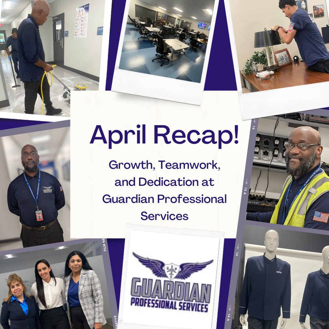 🌟 As April comes to a close, we're reflecting on a month filled with growth, teamwork, and dedication at Guardian Pro Services! Thank you to our team members, clients, and partners for your ongoing support and collaboration! #GuardianProServices #AprilRecap #TeamWork