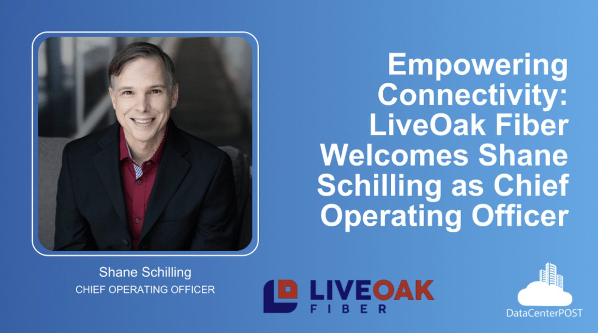 LiveOak Fiber announces Shane Schilling as their new Chief Operating Officer (COO), highlighting the company's commitment to #Innovation and customer-centric values #DigitalConnectivity #Leadership

Read more about this strategic move on @datacenterpost: ow.ly/NYcv50Rsx5X