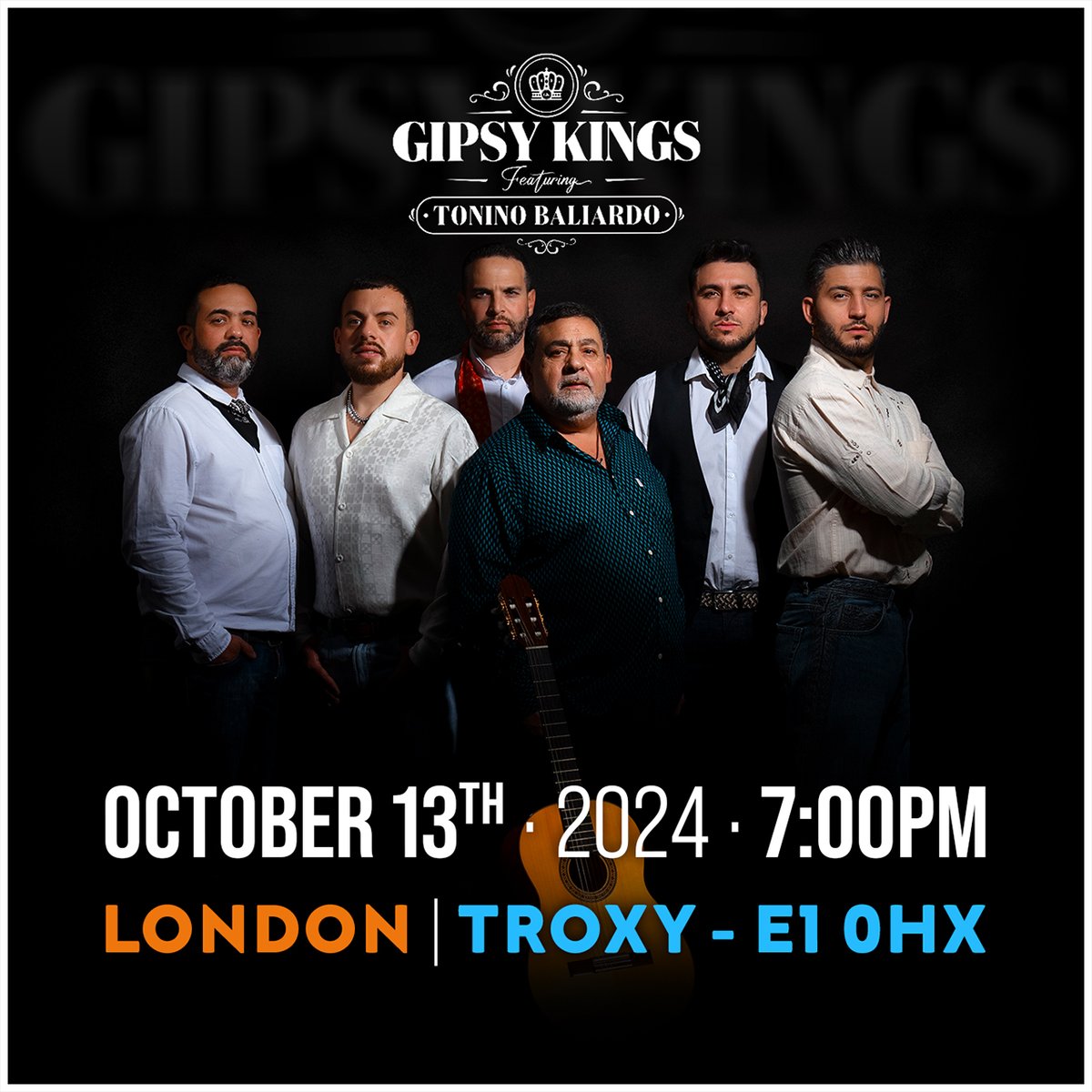 Best known for combining traditional flamenco styles with Western pop and Latin rhythm, Grammy award winning band @gipsykings featuring #ToninoBaliardo play on our famed stage this October. 💃🕺 Tickets >>> link.dice.fm/b241bfe4bc13 #gipsykings #gipsykingstour #londongigs
