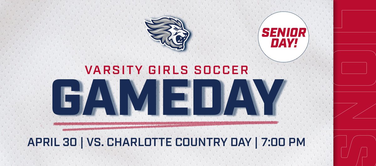 It's Senior Day! Join our Varsity Girls Soccer team at Warner Park as we honor our 2 seniors. Recognition will be at halftime.

#GoLions #RoarAsOne
