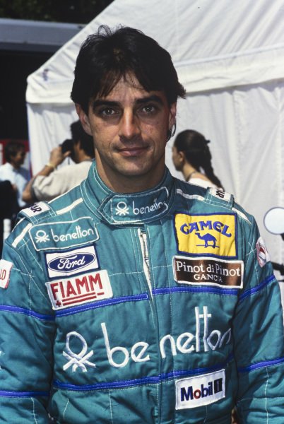 Quickest of the normally aspirated runners, Alessandro Nannini qualified an impressive 4th fastest (1 min:30.590 sec) in his Benetton-Ford-B188.

San Marino Grand Prix, (final qualifying), Imola, 30 April 1988.

© Grand Prix Photo/Motorsport Images

#F1