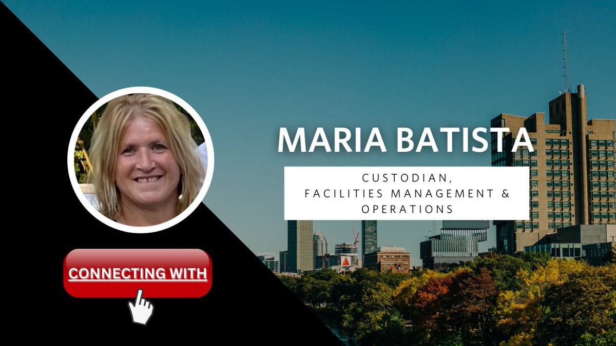 Welcome back to Connecting With, a series showcasing Boston University's dedicated faculty and staff. This week, meet Maria Batista, who has been with BU for over thirty years as a custodian at @BUQuestrom. #ProudtoBU 

Keep reading ➡️spr.ly/6015jGG1t