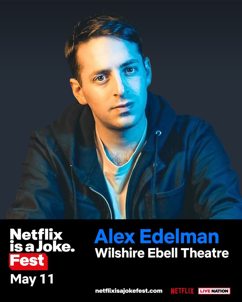 I’m doing an hour of new, non-JUST FOR US material at @NetflixIsAJoke festival in LA on May 11. Tickets are 👇 netflixisajokefest.com/artists/alex-e…